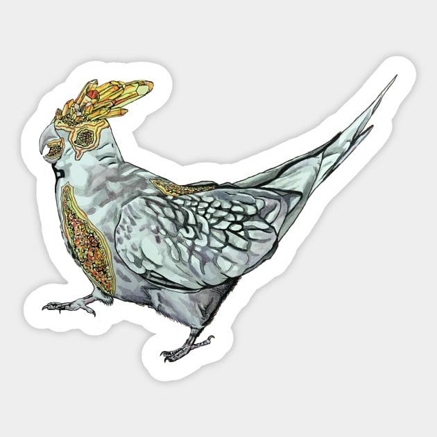 Cockatiel Geode Sticker by RaLiz